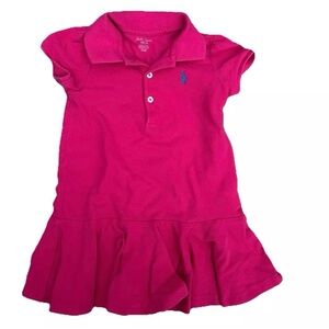 Baby Girl Ralph Lauren Pink Polo Shirt Dress Size 12 Months